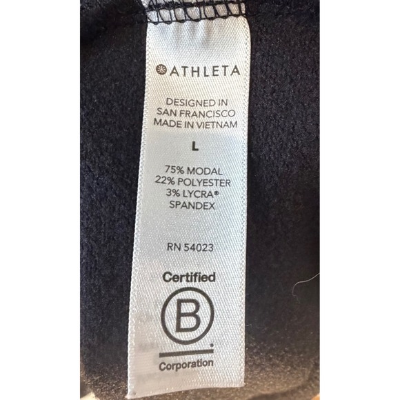 Athleta Womens Purana Wrap Hoodie Sweatshirt Black Cowl Neck 486073 L - Picture 4 of 6